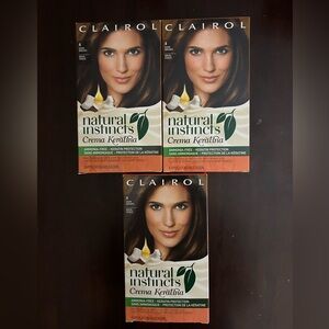 (3) Clairol 4 Dark Brown Hair Dye Crema Keratina Discontinued